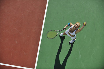 Image showing young woman play tennis 