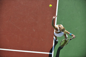 Image showing young woman play tennis 