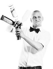 Image showing barman portrait isolated on white background