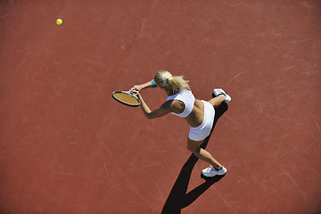 Image showing young woman play tennis 