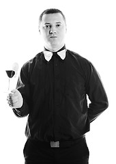 Image showing barman portrait isolated on white background