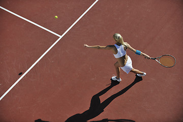 Image showing young woman play tennis 