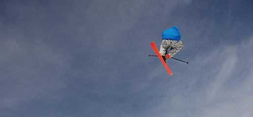 Image showing extreme freestyle ski jump