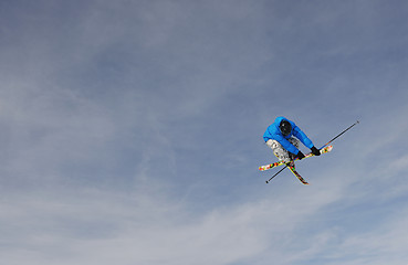 Image showing extreme freestyle ski jump