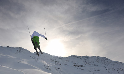 Image showing extreme freestyle ski jump