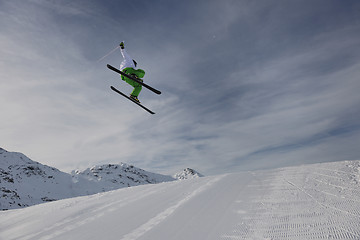 Image showing extreme freestyle ski jump