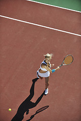 Image showing young woman play tennis 