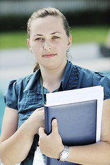 Image showing young business woman outdoor