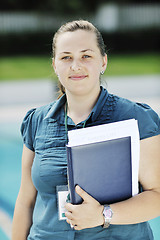 Image showing young business woman outdoor