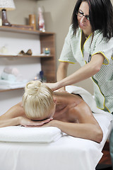 Image showing woman back massage treatment