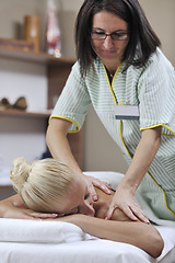 Image showing woman back massage treatment