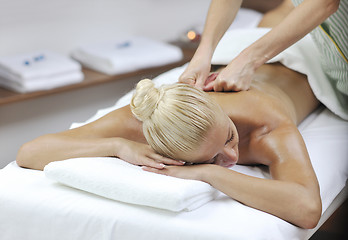 Image showing woman back massage treatment