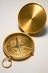 Image showing Antique brass compass