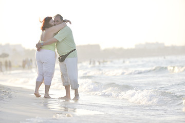 Image showing happy seniors couple  on beach