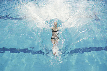 Image showing woman relax on swimming pool