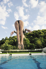 Image showing woman relax on swimming pool