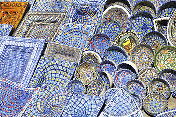Image showing africa and tunis colorful ceramics