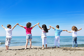 Image showing kids playing on beach