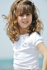 Image showing little female  child portrait on the beach