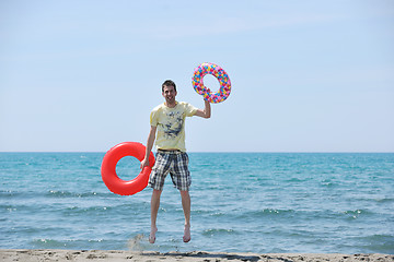 Image showing man relax on beach