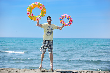 Image showing man relax on beach