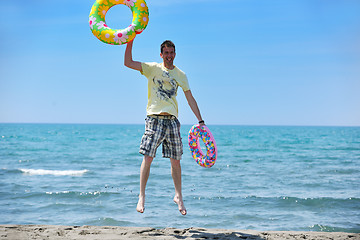 Image showing man relax on beach