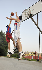 Image showing streetball  game at early morning