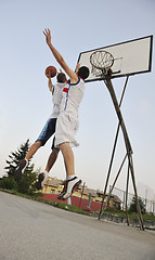 Image showing streetball  game at early morning