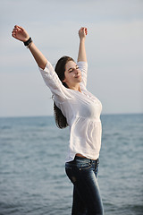 Image showing young woman enjoy on beach