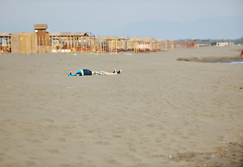 Image showing man relax on beach