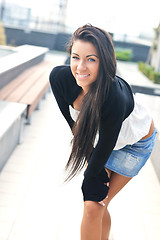 Image showing beautiful young lady posing in garden