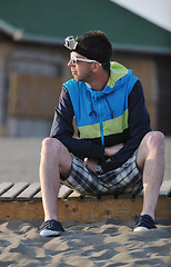 Image showing man relax on beach