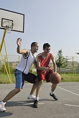 Image showing streetball  game at early morning