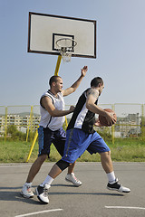 Image showing streetball  game at early morning