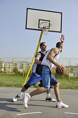 Image showing streetball  game at early morning