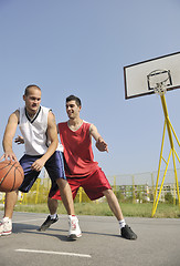 Image showing streetball  game at early morning