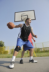Image showing streetball  game at early morning