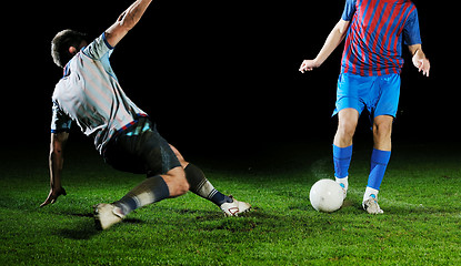 Image showing football players in competition for the ball