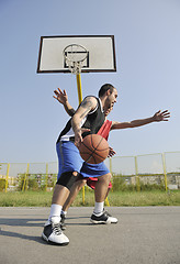 Image showing streetball  game at early morning