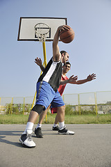 Image showing streetball  game at early morning