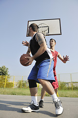 Image showing streetball  game at early morning