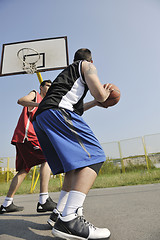 Image showing streetball  game at early morning