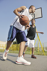 Image showing streetball  game at early morning