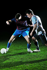 Image showing football players in competition for the ball