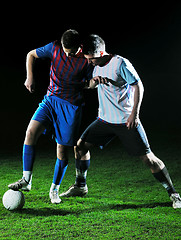 Image showing football players in competition for the ball