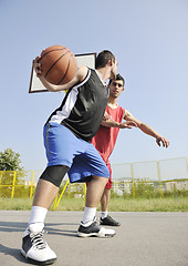 Image showing streetball  game at early morning