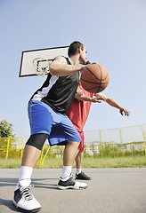 Image showing streetball  game at early morning