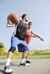 Image showing streetball  game at early morning