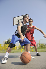 Image showing streetball  game at early morning