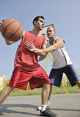 Image showing streetball  game at early morning